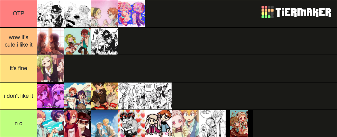 Toilet Bound Hanako-kun Ships Tier List (Community Rankings) - TierMaker