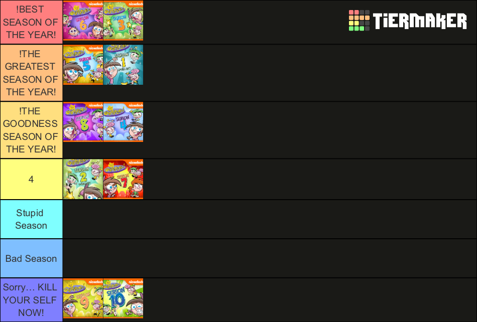 Fairly OddParents Seasons Tier List (Community Rankings) - TierMaker