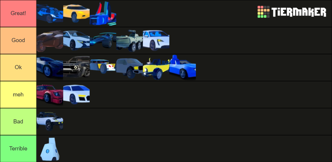 Roblox Jailbreak seasonal vehicles (2023) Tier List Rankings