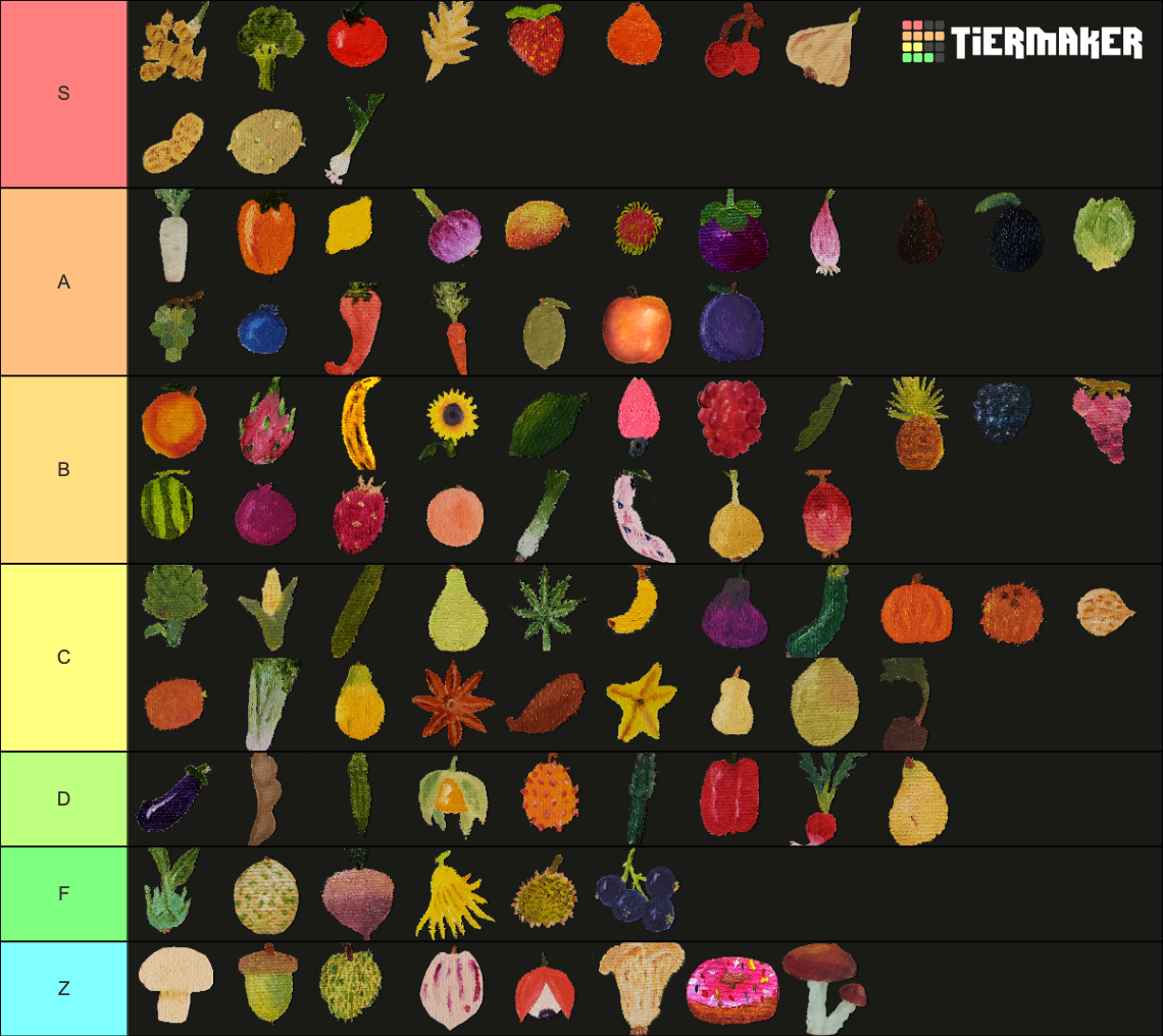 Vegetables and Fruits Tier List Rankings) TierMaker