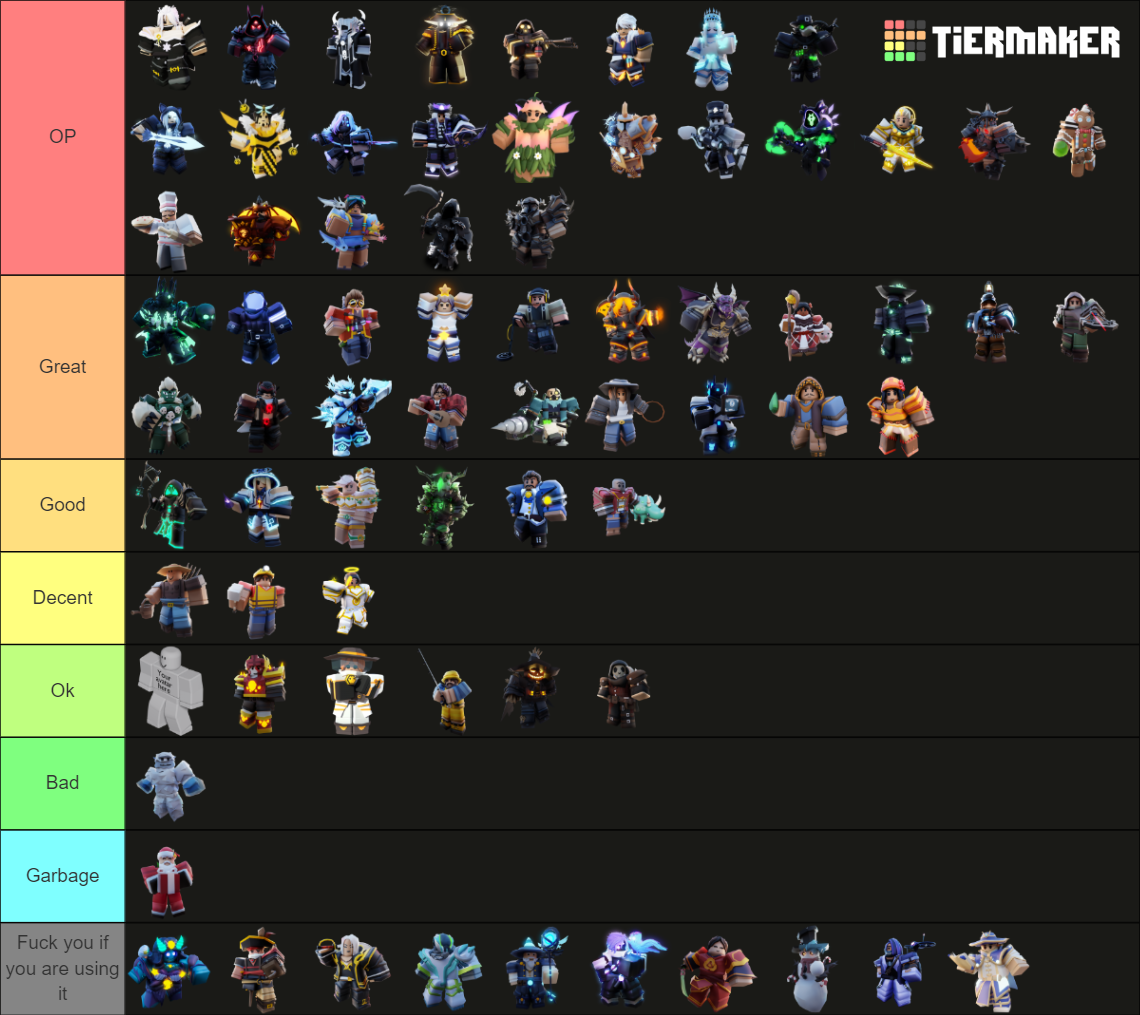 Bedwars kit tierlist(Season 9) Tier List Rankings) TierMaker