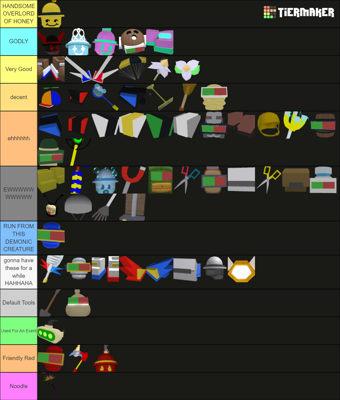 Bee Swarm Simulator Gear Tier List Rankings) TierMaker