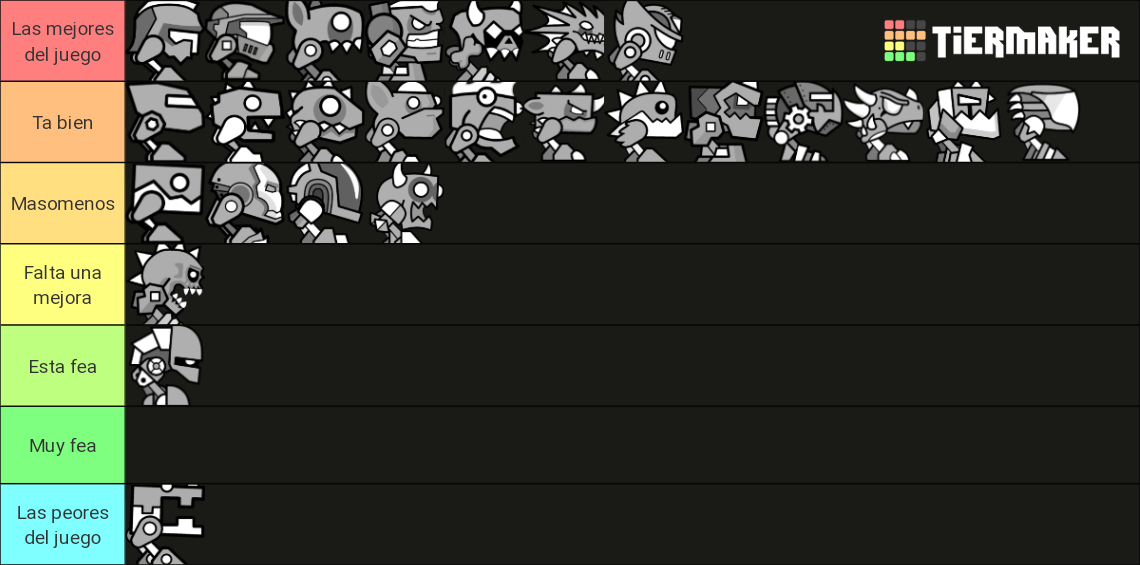 Geometry Dash Robots Tier List Rankings) TierMaker