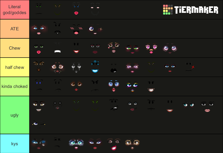 All Roblox Model/Barbie faces Tier List (Community Rankings) - TierMaker