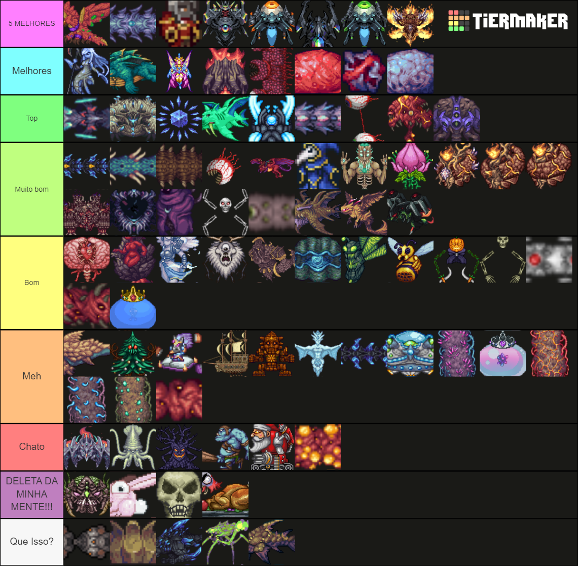 All Calamity Mod &Vanilla Terraria Bosses & Minibosses Tier List ...