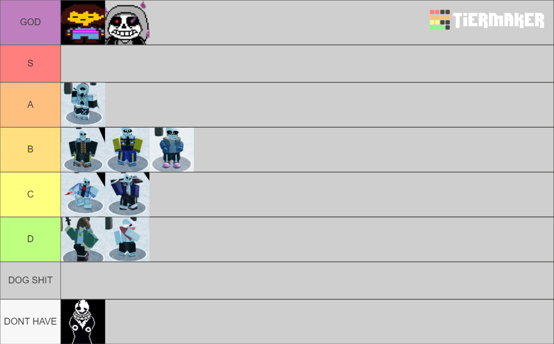 Undertale AU tower defense Tier List (Community Rankings) - TierMaker