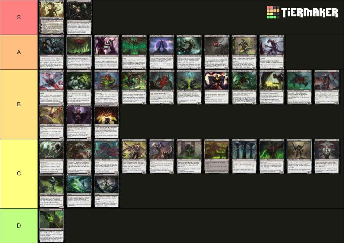 Phyrexia All Will Be One Compleat Card Set Tier List