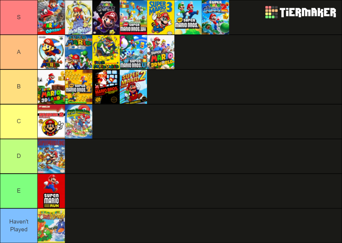 Super Mario (Main Series) Tier List (Community Rankings) - TierMaker