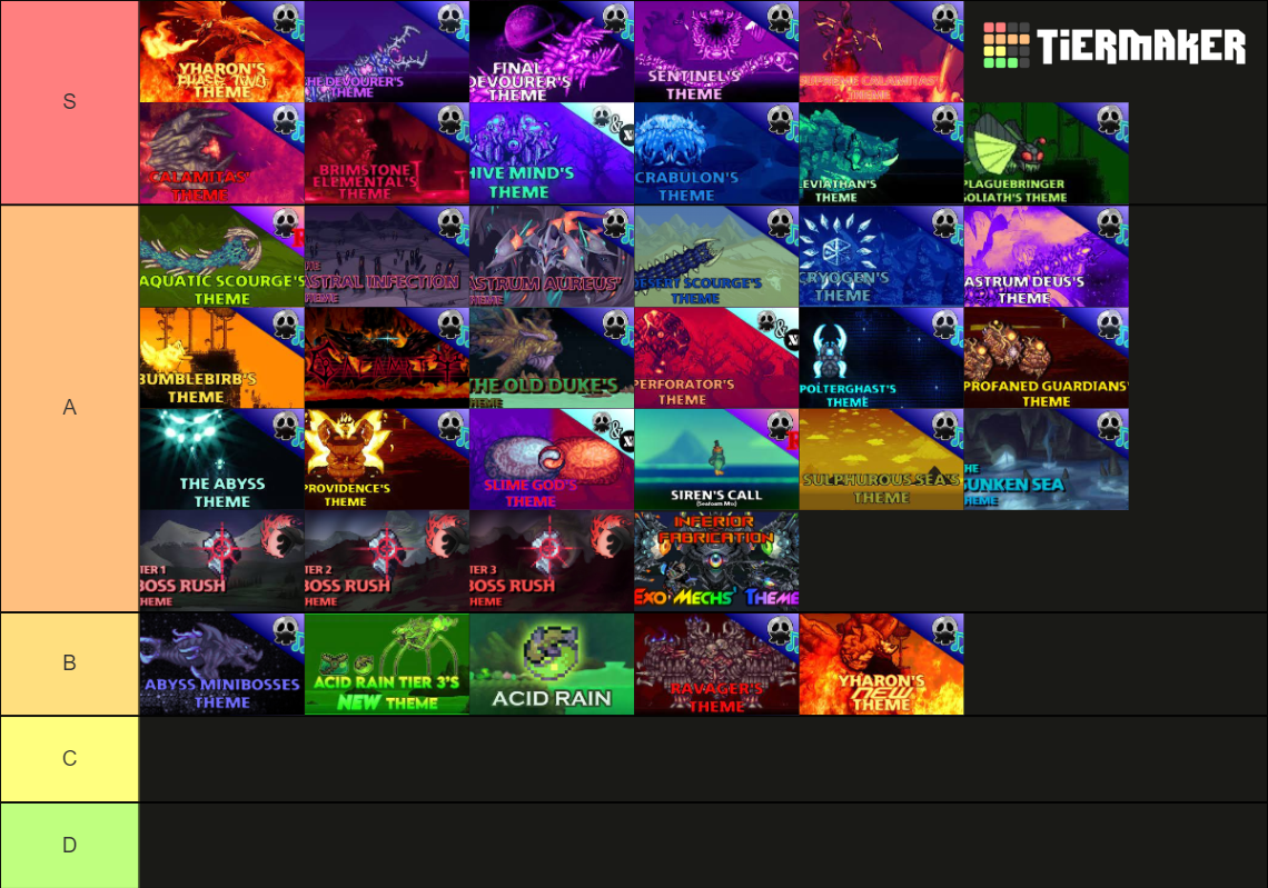 Terraria Calamity Mod Music Tier List (Community Rankings) - TierMaker