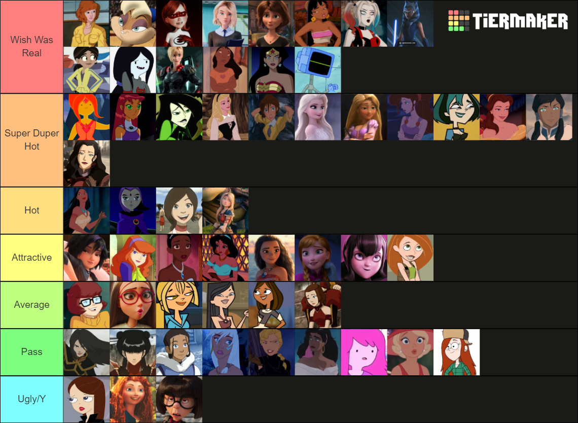 Actually hot cartoon baddies Tier List (Community Rankings) - TierMaker