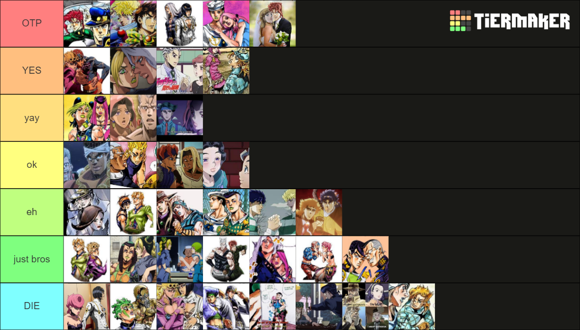 jojo ship Tier List Rankings) TierMaker