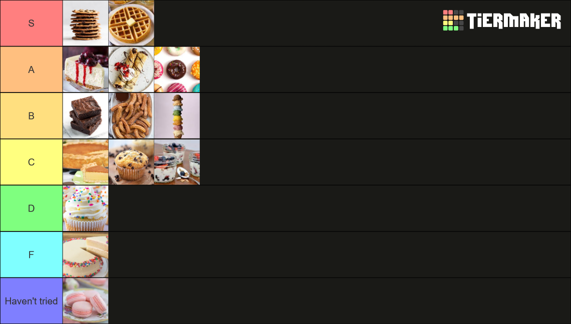 Desserts ! Tier List Rankings) TierMaker