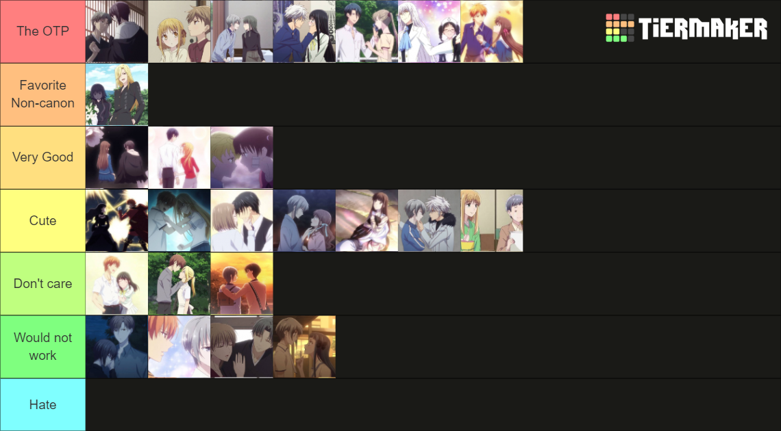 Fruit basket anime ships Tier List Rankings) TierMaker