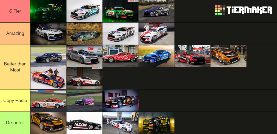Supercars Livery Tier List Community Rankings TierMaker