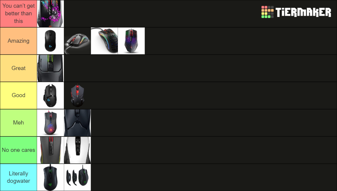 Minecraft pvp mice Tier List Rankings) TierMaker