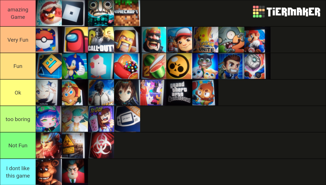 Mobile Games Tier List Community Rankings Tiermaker