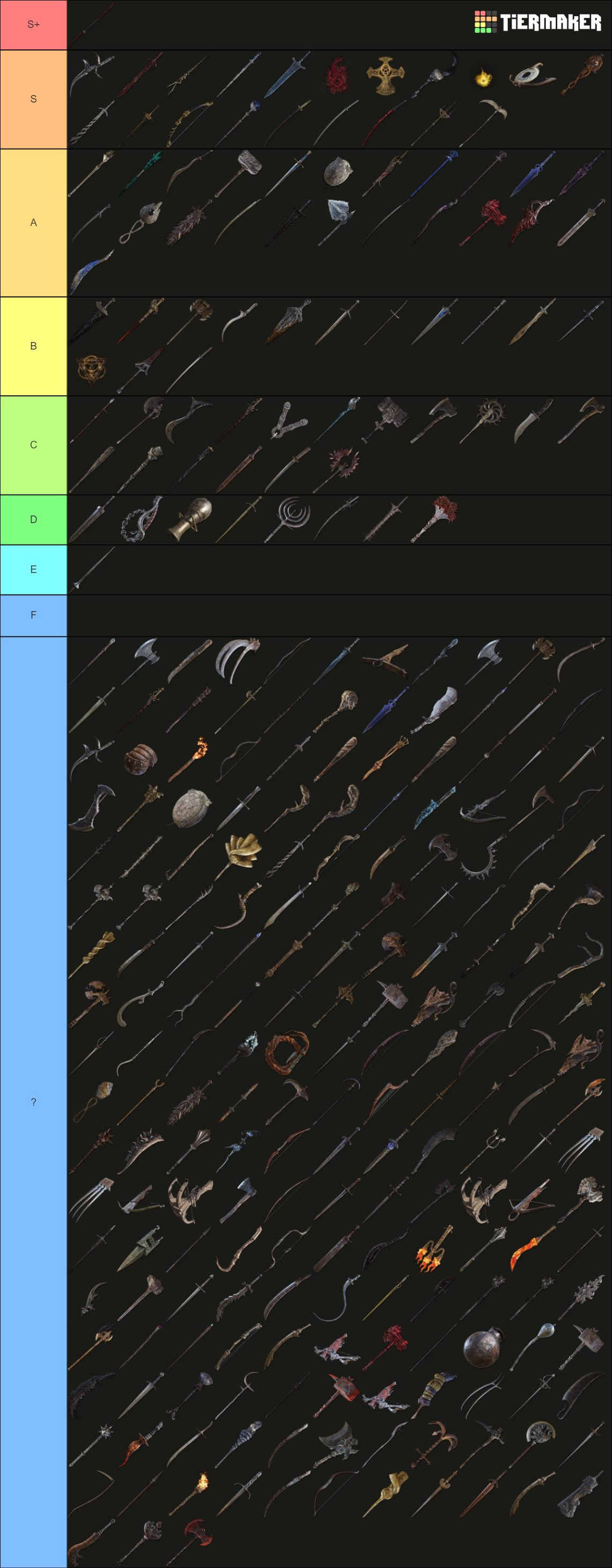 Elden Ring All Weapons Tier List (Community Rankings) - TierMaker