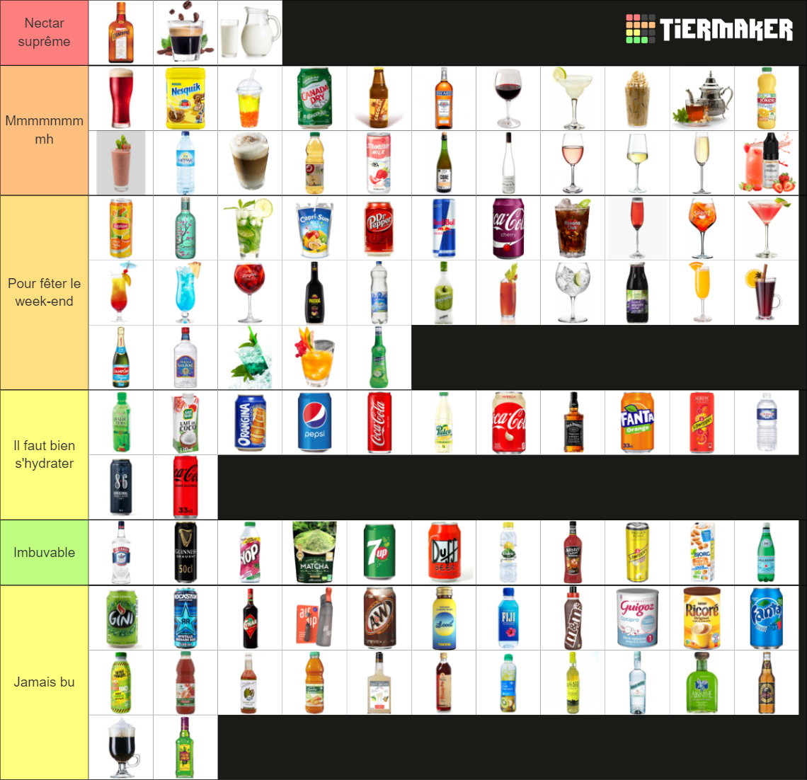 100 Boissons (Amixem) Tier List (Community Rankings) - TierMaker