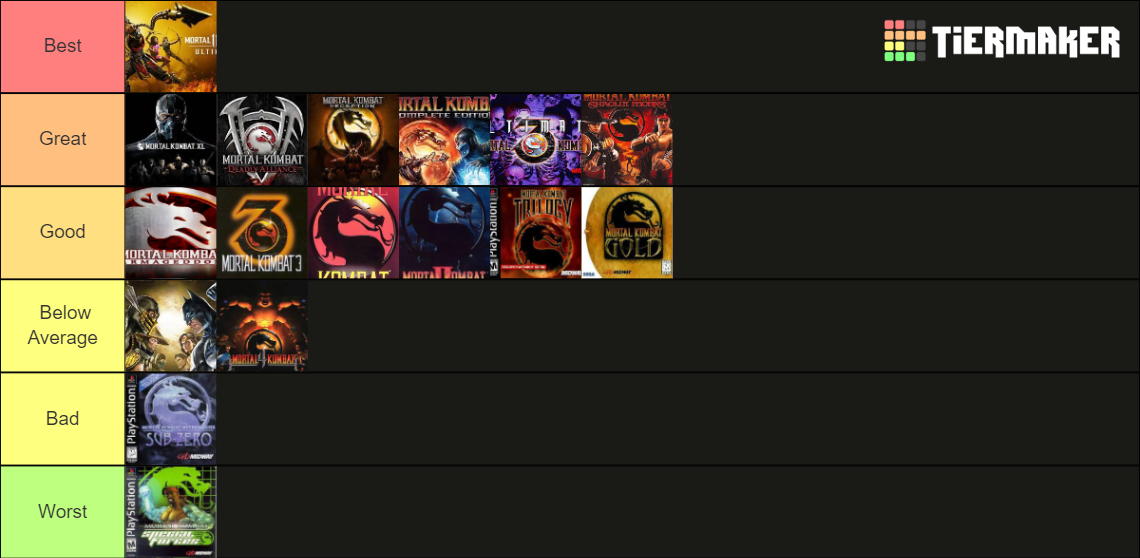 Mortal Kombat Games Ranked Tier List Rankings) TierMaker