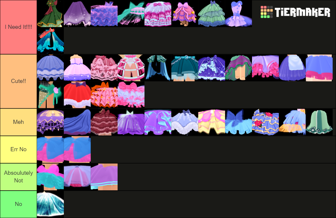 Royale High Skirts (Updated Jan 2022) Tier List (Community Rankings ...