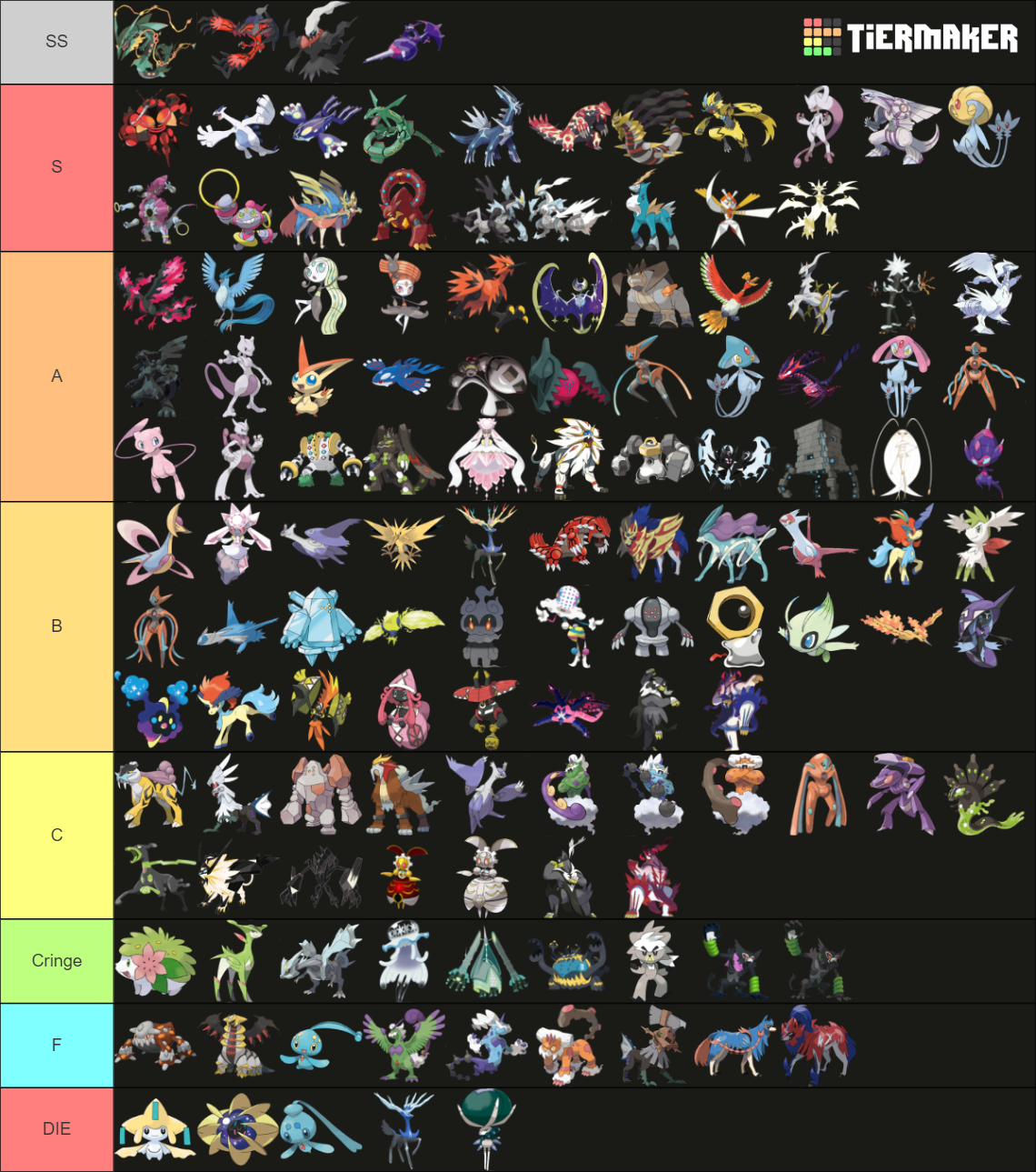 Every Pokemon Legendary, Mythical, & Ultra Beast + Alt Forms Tier List ...