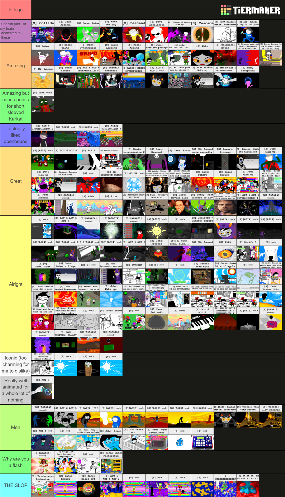 Homestuck All [S] Flashes Tier List (Community Rankings) - TierMaker