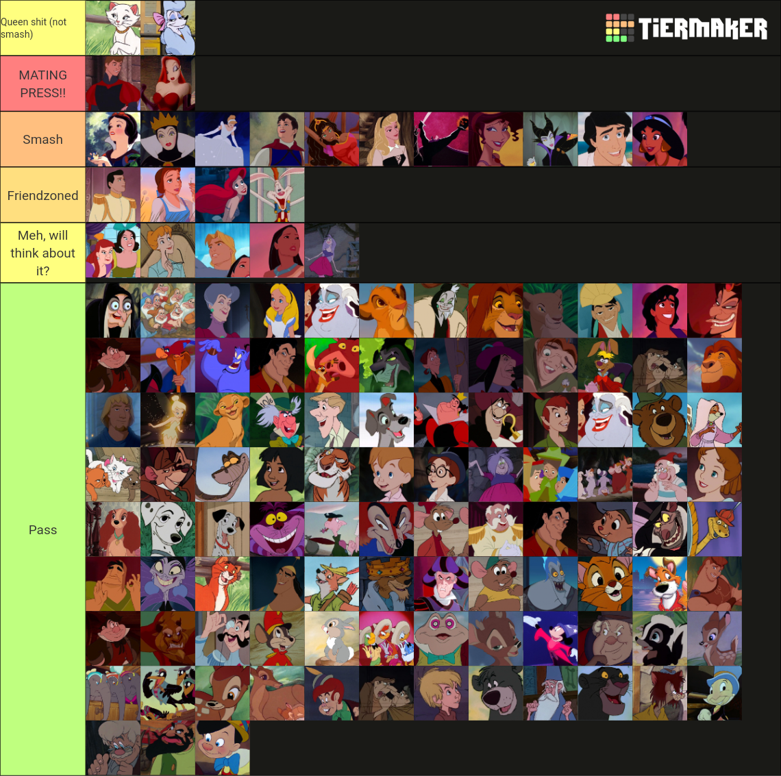 Walt Disney Smash or Pass Tier List (Community Rankings) - TierMaker