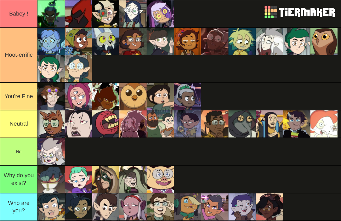 The Owl House Season 3 (Current) Tier List (Community Rankings) - TierMaker