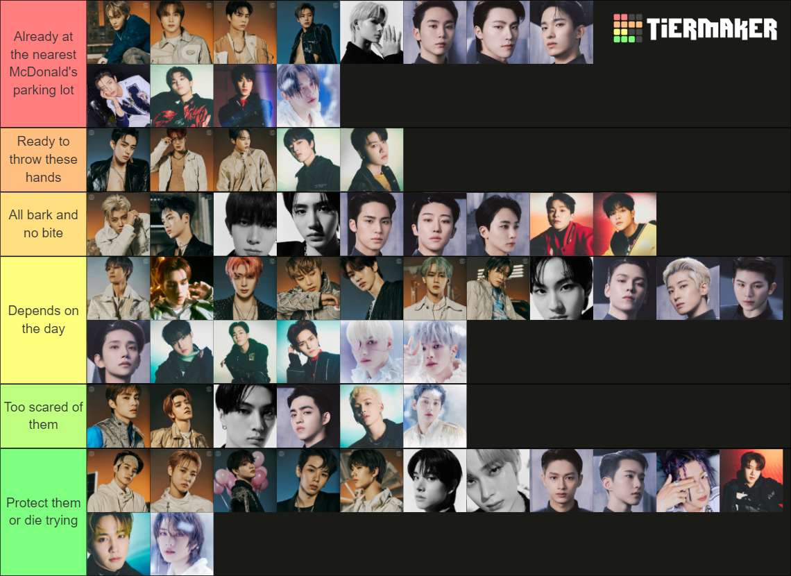 kpop idols i'd fight Tier List Rankings) TierMaker