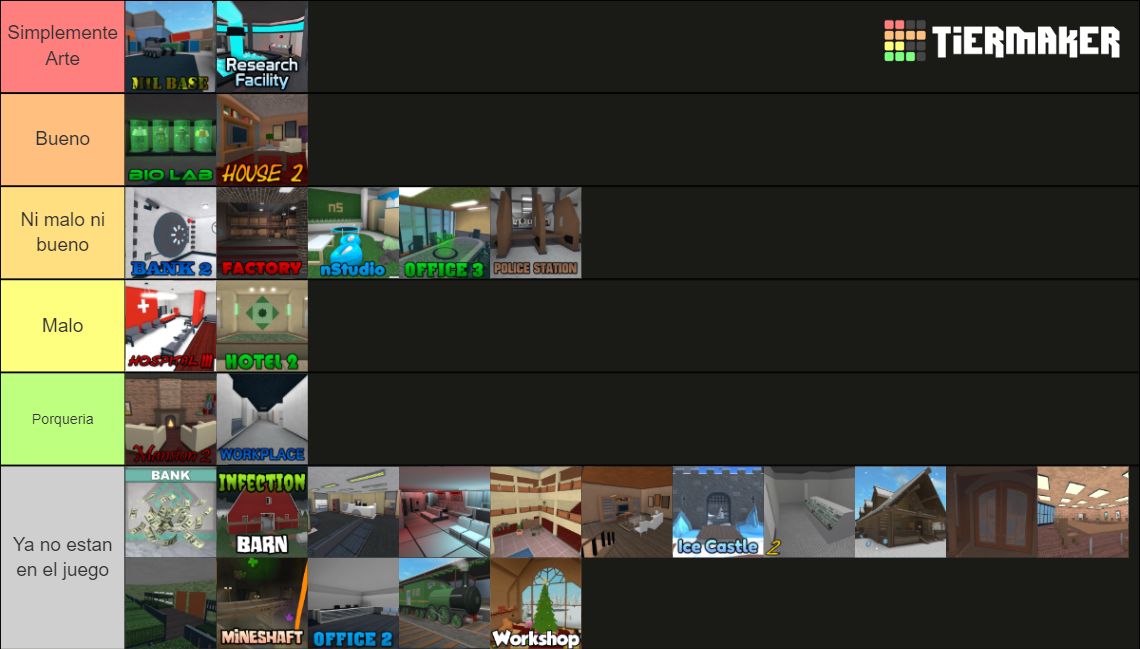 mm2 map (All maps) Tier List (Community Rankings) - TierMaker