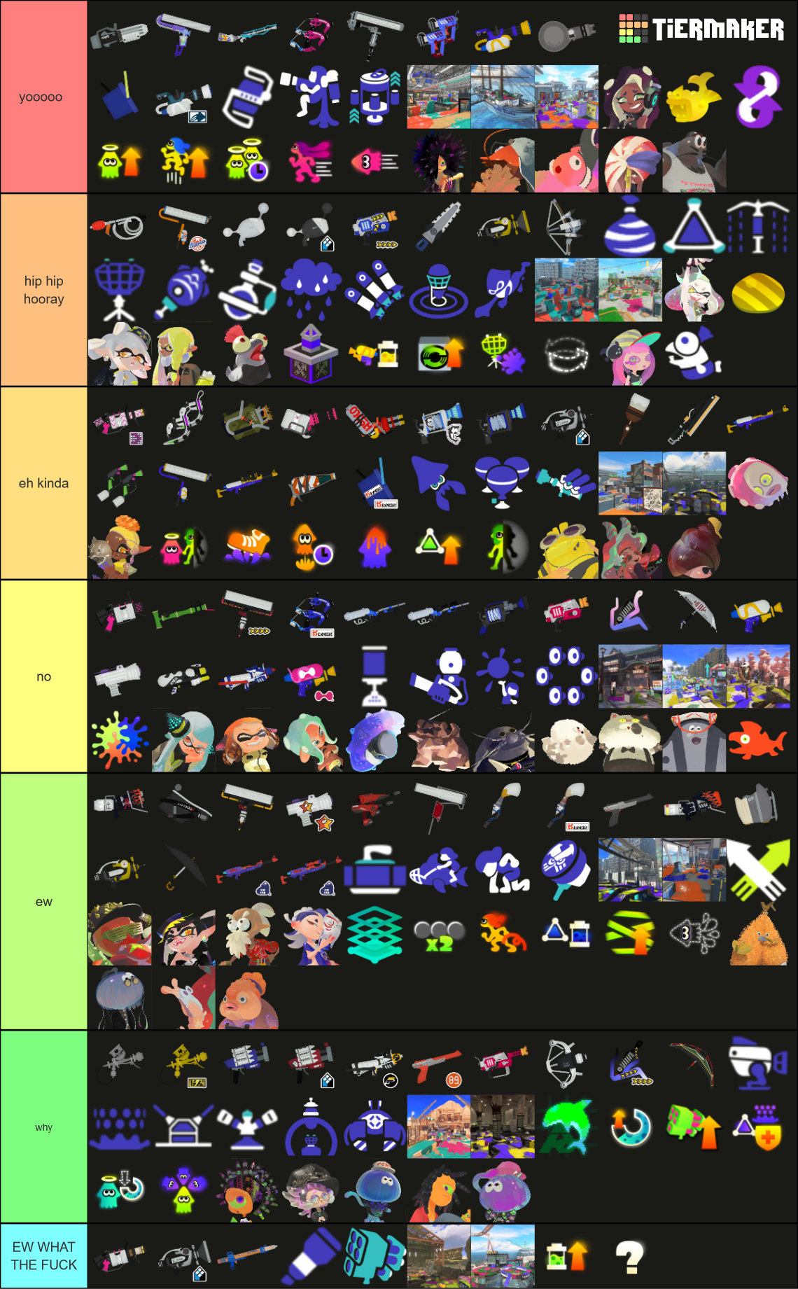 Splatoon 3 Everything Tier List (Community Rankings) - TierMaker