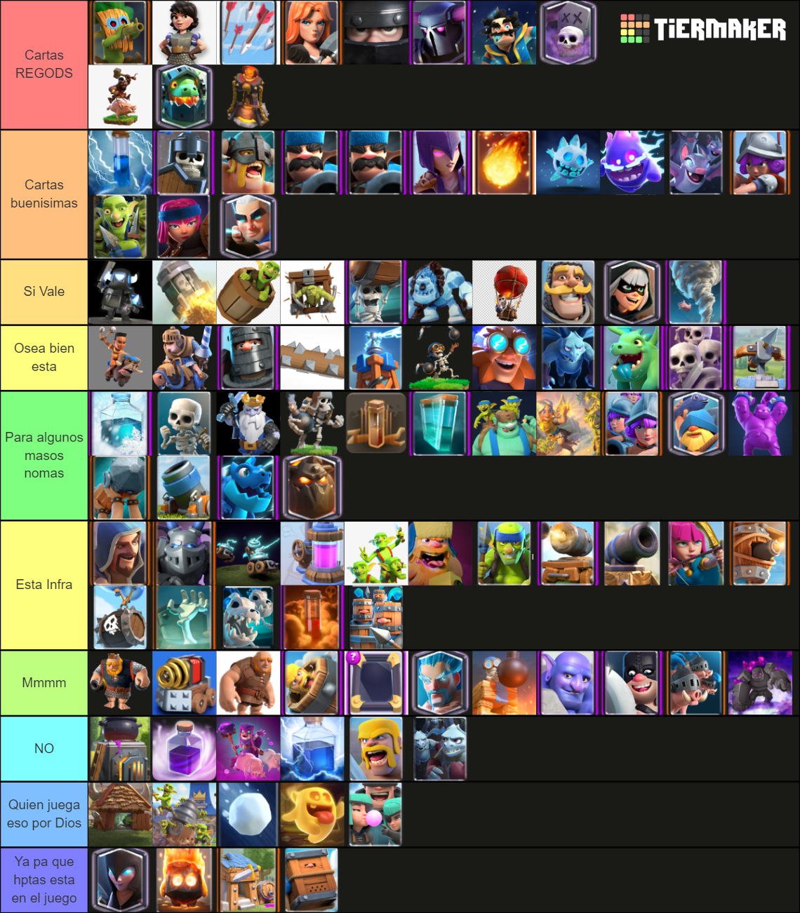 All Clash Royale Cards Tier List (Community Rankings) - TierMaker