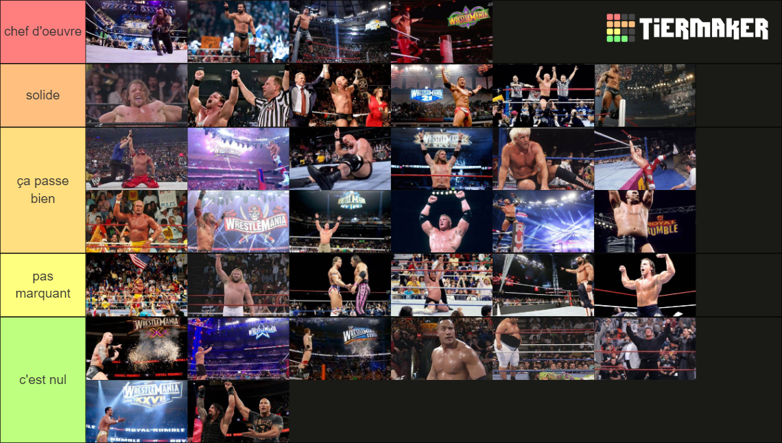 Royal Rumble Matches Tier List Rankings) TierMaker