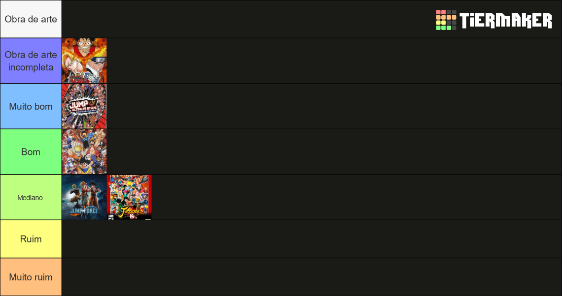 Shonen Jump Crossover Games tier Tier List (Community Rankings) - TierMaker