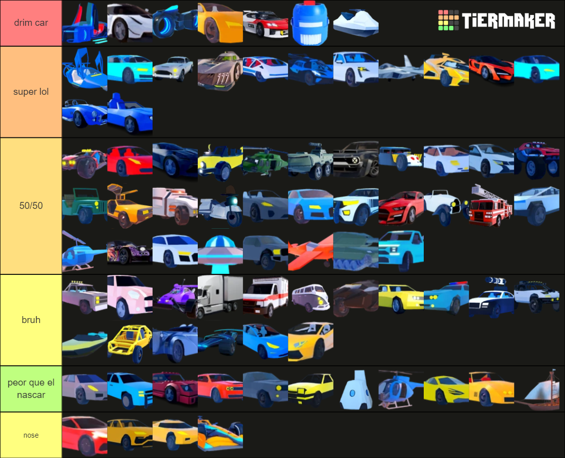 Carros JB Tier List (Community Rankings) - TierMaker