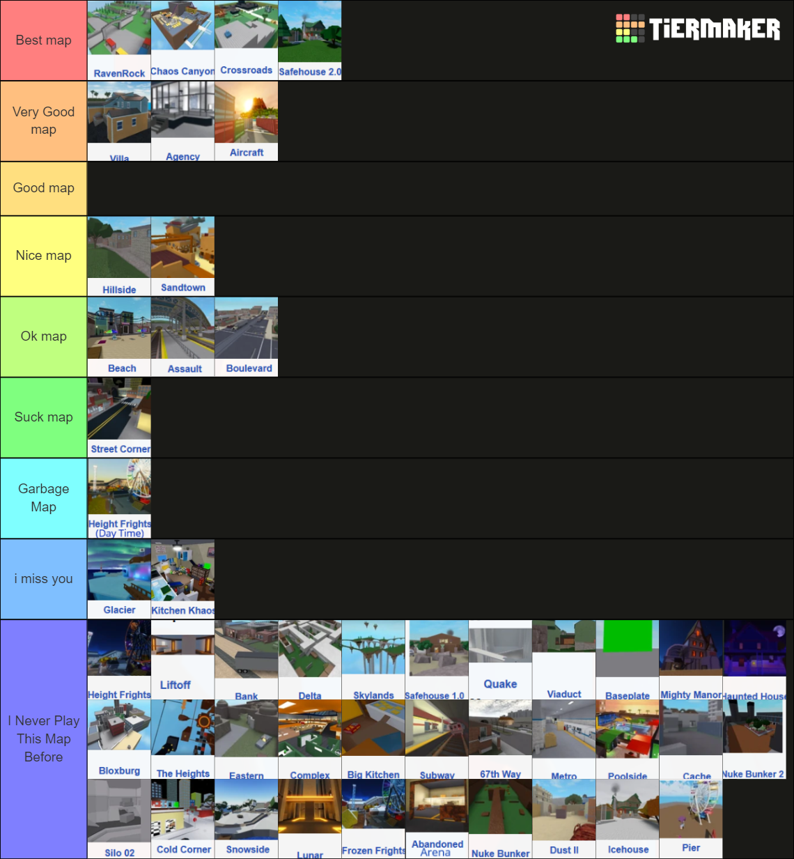 Roblox Arsenal Map Tier List (Community Rankings) - TierMaker
