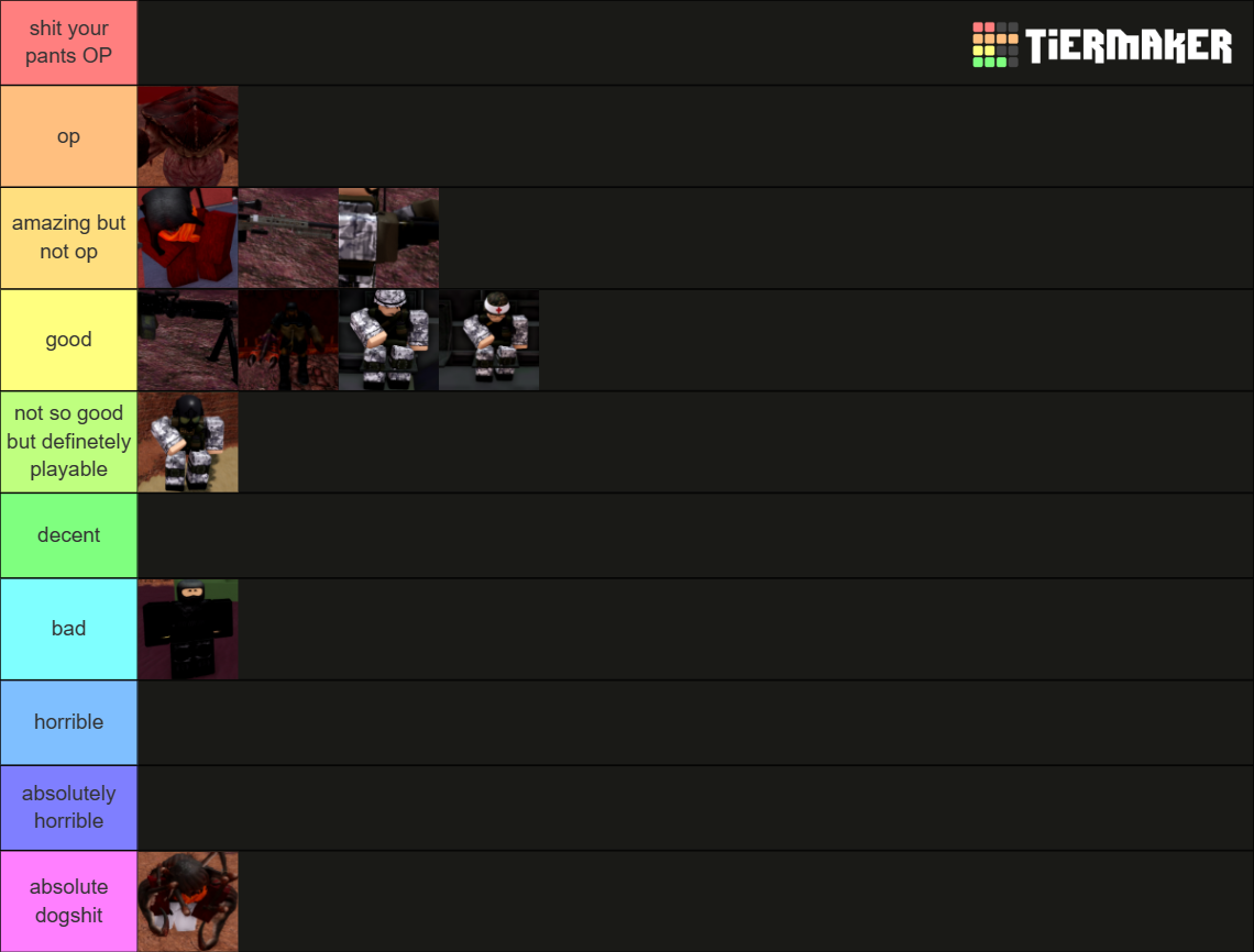 headcrab infection gamepasses Tier List Rankings) TierMaker