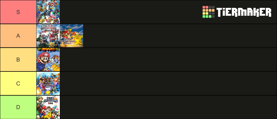 smash bros tier list all games