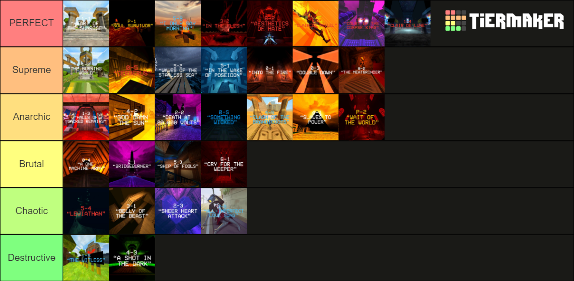 ULTRAKILL Levels (P-2 + 5-S Included) Tier List (Community Rankings ...