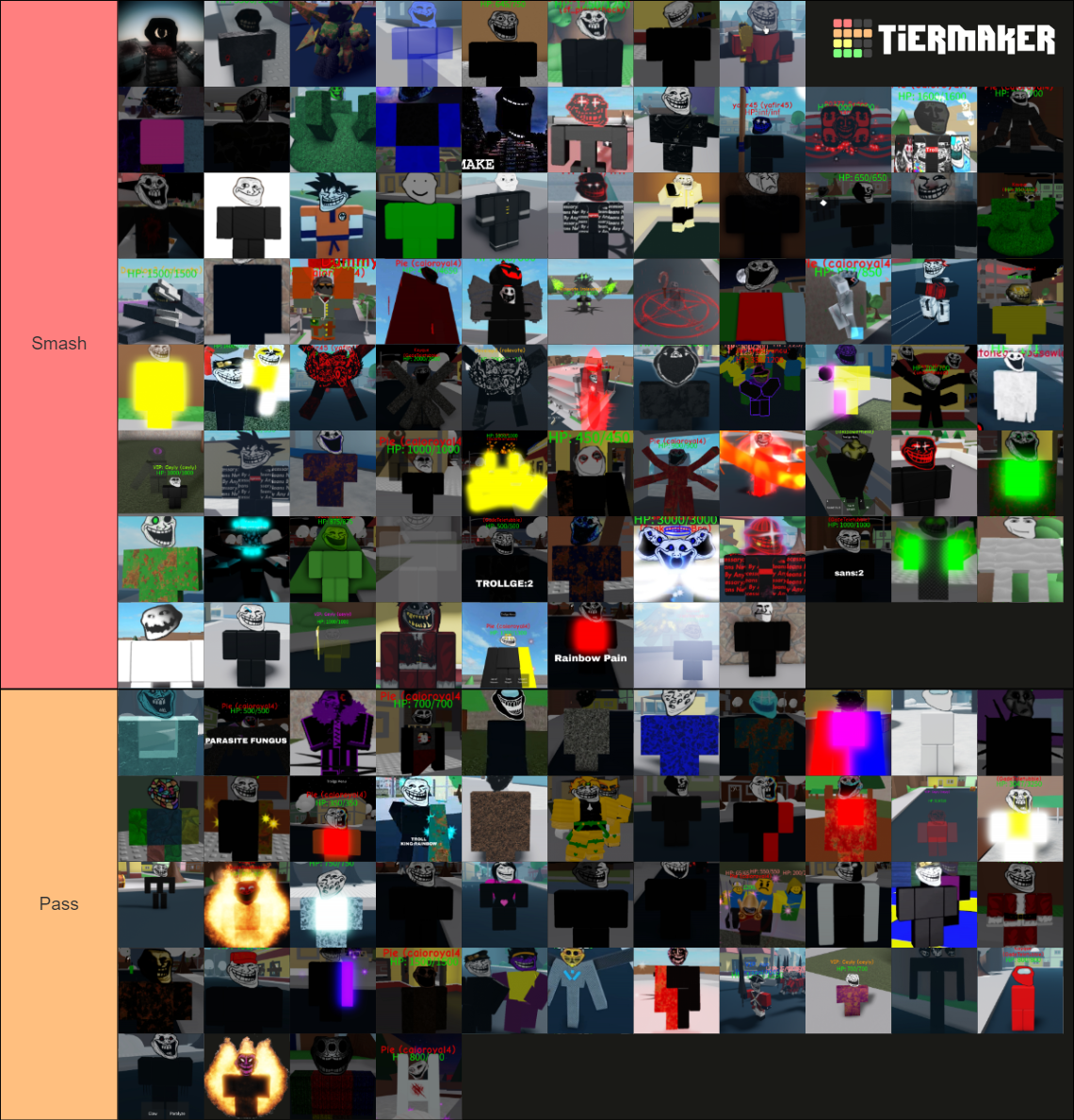 Trollge Universe Incident Smash or Pass Tier List (Community Rankings ...
