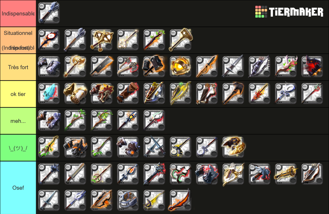 Albion Online Weapons Tier List Rankings) TierMaker