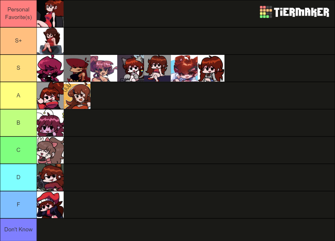 FNF Girlfriend Design Ranking Tier List (Community Rankings) - TierMaker