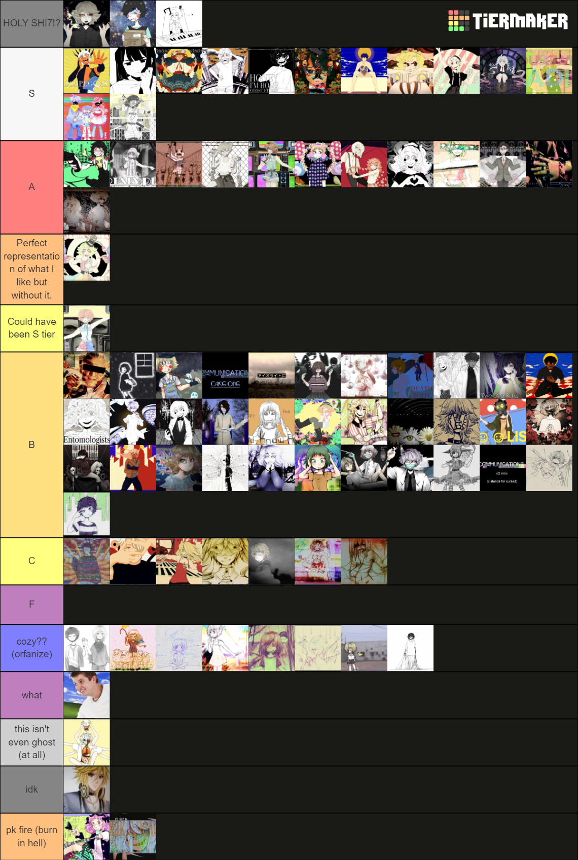 Ghost Songs Tier List Tier List Community Rankings Tiermaker
