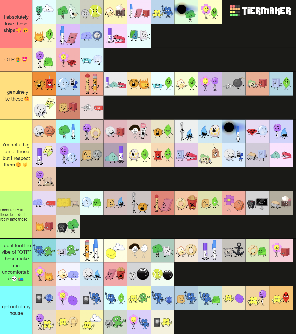 BFDI ships (old) Tier List (Community Rankings) - TierMaker