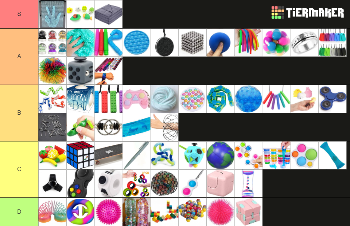 Stim, Sensory, and Fidget Toy Tier List Rankings) TierMaker