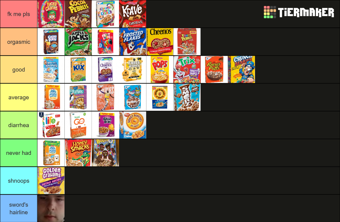 buff's cereal (smd yentl) Tier List Rankings) TierMaker