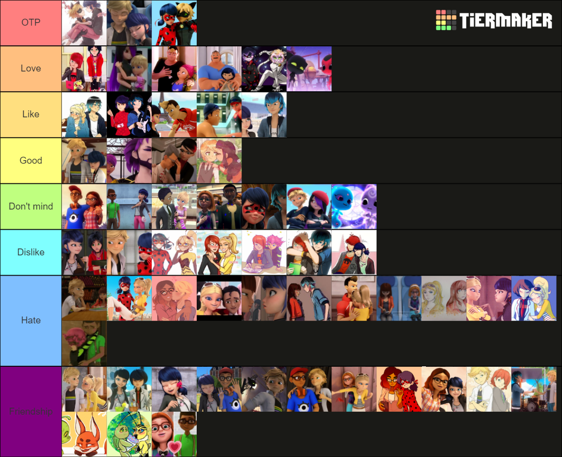 Miraculous Ladybug ships Tier List (Community Rankings) - TierMaker