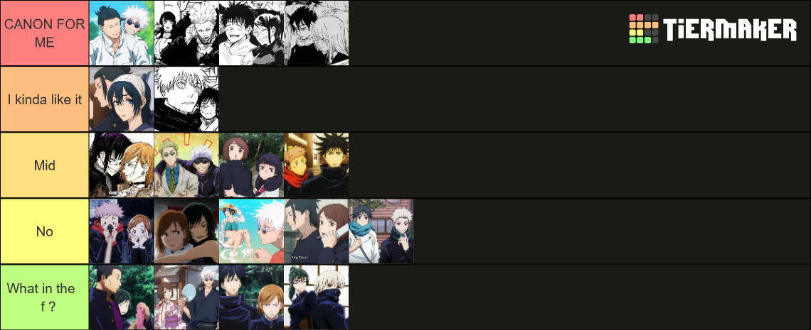 JJK ships (+manga characters) Tier List (Community Rankings) - TierMaker