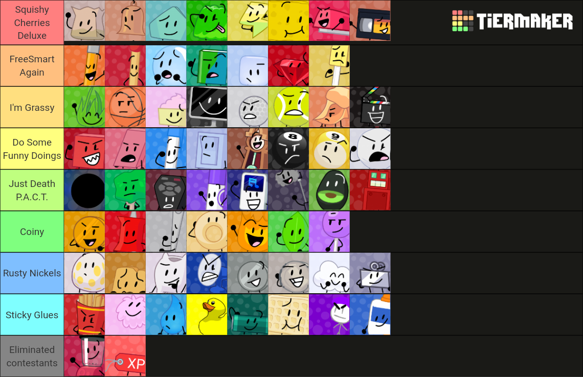 BFB Fan Made Icons By Pen Cap Updated Again Tier List Community