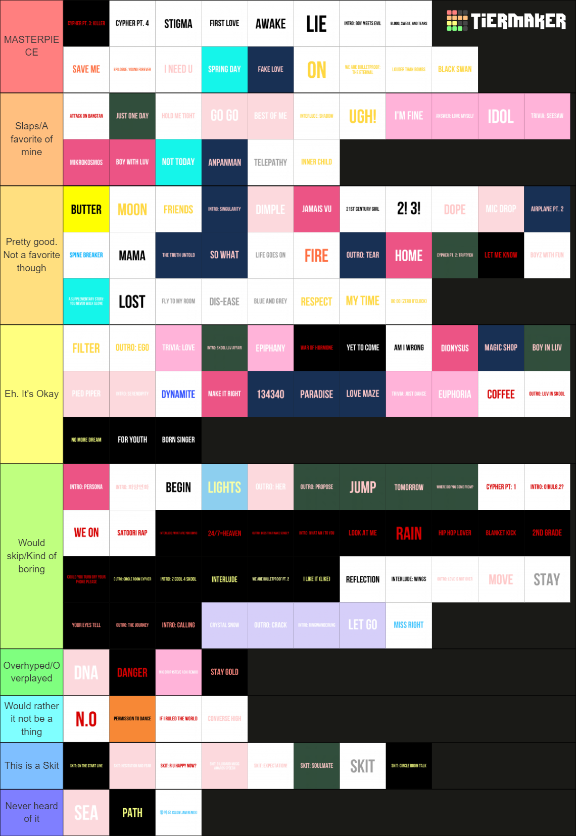 bts songs list 2023